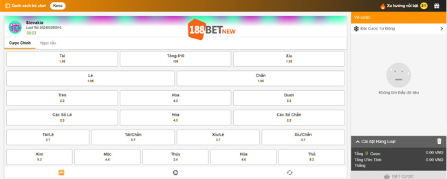 Chơi xổ số Slovakia trực tuyến tại 188Bet